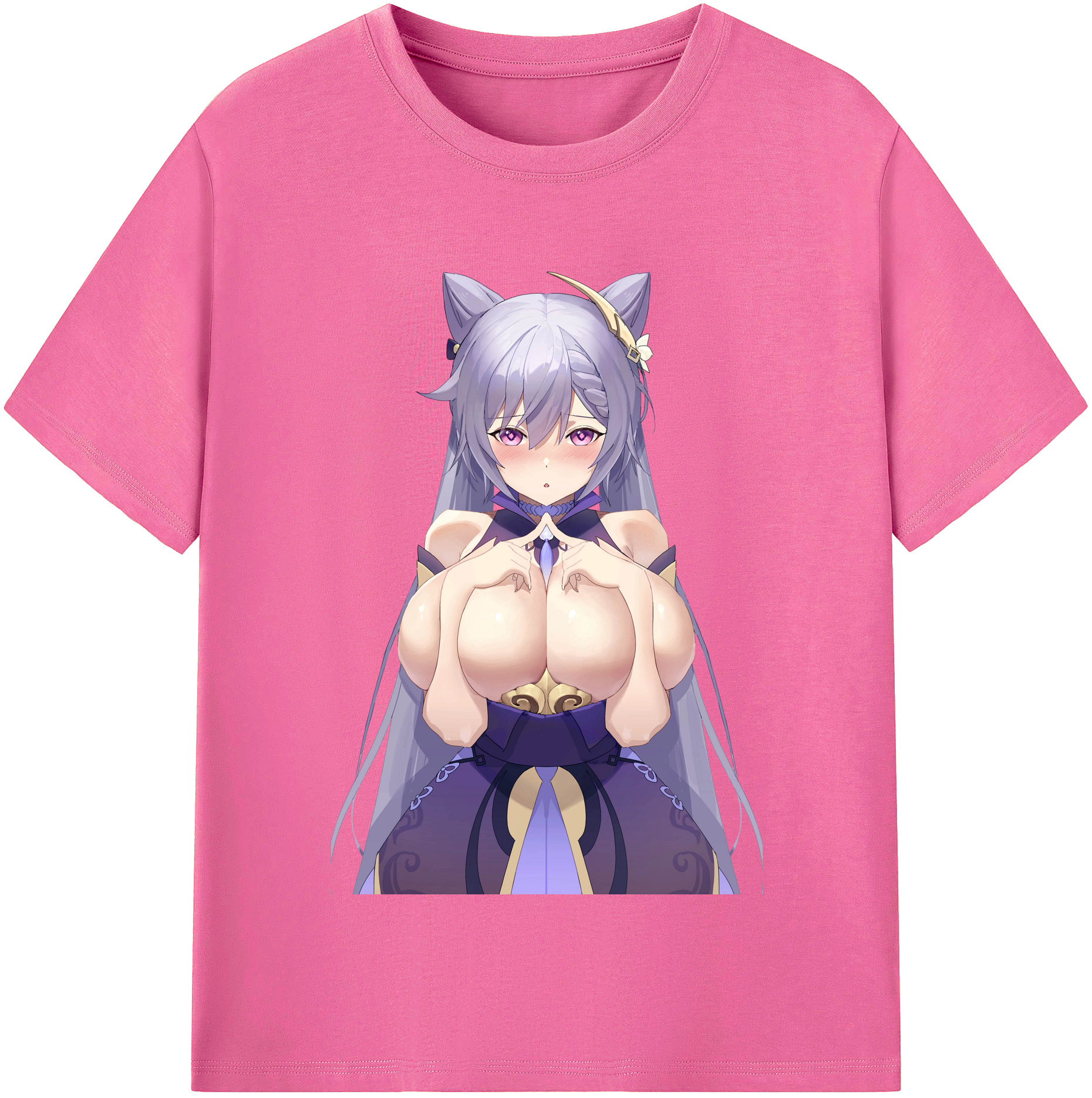 げんし神 刻晴 こくせい genshin Kokusei レディースカジュアルプリントTシャツ（綿100％）